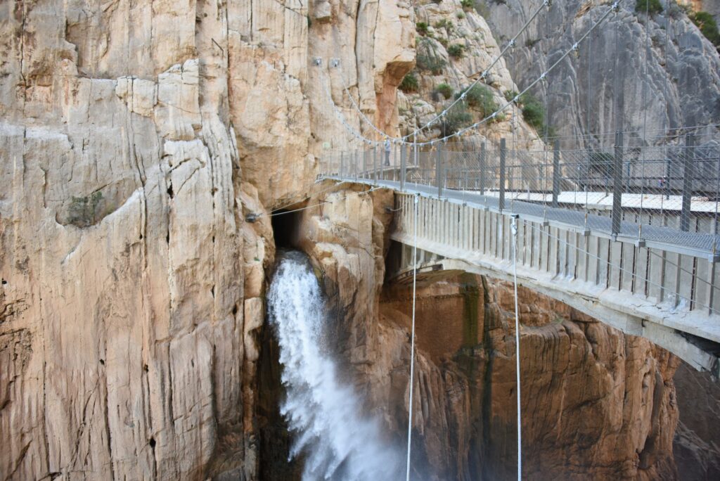 Beautiful view of El Caminito del Rey Path dangerous walkway in Spain