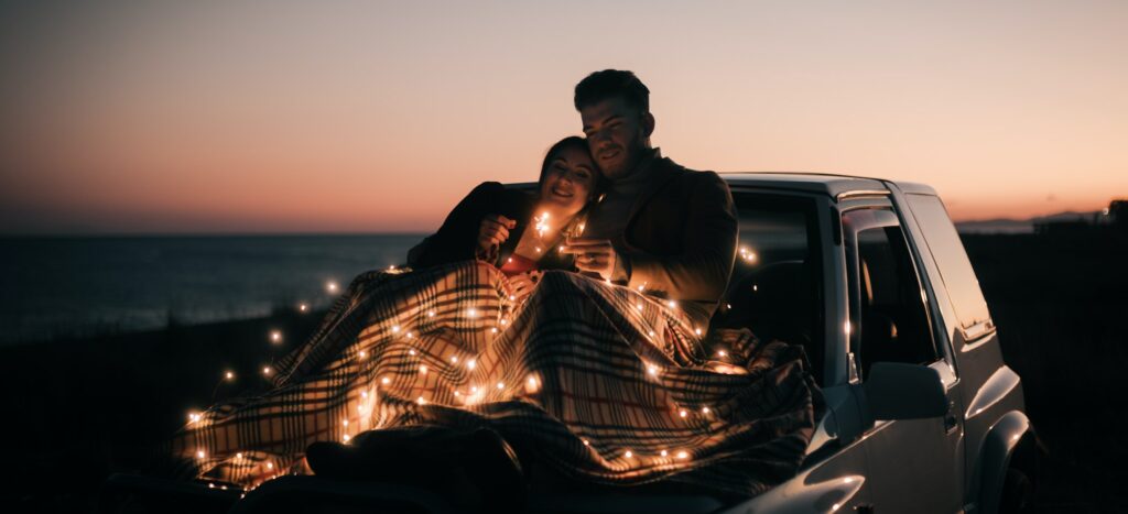 Couple In Love On The Jeep