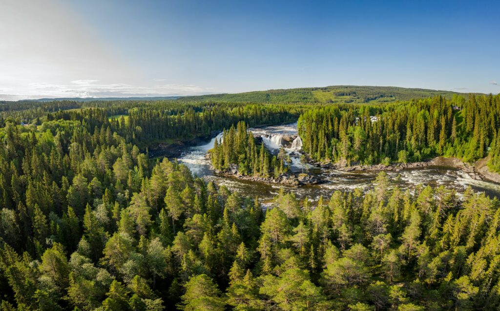 Ristafallet waterfall in Sweden.